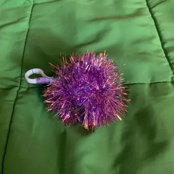 (1) Holographic Tinsel Pom Pom Purse Accessory - Picture 2 of 8